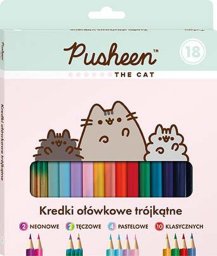 St-Majewski Kredki Ołówkowe Trójkątne 18 Kolorów Pusheen The Cat