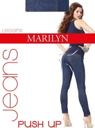 Marilyn LEGGINSY MARILYN JEANS PUSH UP (kolor niebieski, rozmiar S/M)