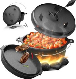 Broil-Master Broil-master Kociołek żeliwny z nóżkami, 9 l, czarny