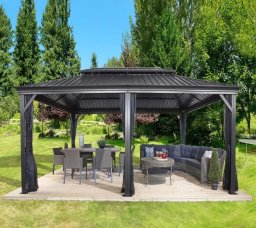 SOJAG SOJAG Pawilon Aluminiowy Gazebo Messina 12x20 z moskitierą szara 363x598x307 cm