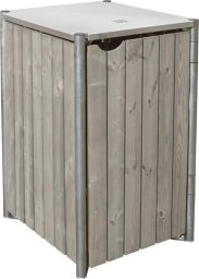 Skrzynia ogrodowa Hide Hide Drewniany Box na 1 kosz na śmieci 240 litrów szary 81x70x115 cm
