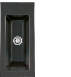 Zlewozmywak SYSTEMCERAM Systemceram Mera 24 Nero, Zlew ceramiczny, korek manualny
