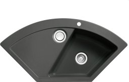 Zlewozmywak SYSTEMCERAM Systemceram Mera ECK Schiefer, Zlewozmywak ceramiczny narożny, korek manualny,