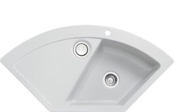 Zlewozmywak SYSTEMCERAM Systemceram Mera ECK Titan, Zlewozmywak ceramiczny narożny, korek manualny,
