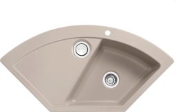 Zlewozmywak SYSTEMCERAM Systemceram Mera ECK Fango, Zlewozmywak ceramiczny narożny, korek manualny,