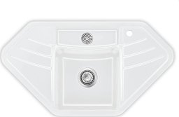 Zlewozmywak SYSTEMCERAM Systemceram Vega ECK Gronland, Zlewozmywak ceramiczny narożny, korek manualny,
