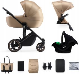 Wózek KinderKraft KINDERKRAFT stroller 3in1 PRIME 2 3IN1 MINK PRO SANDROSE BEIGE, KSPRIM02BEG300I