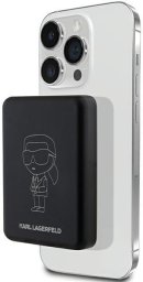 Powerbank Karl Lagerfeld Powerbank indukcyjny KLPBM5KIOTTGK 5000mAh czarny/black NFT Outline Ikonik MagSafe