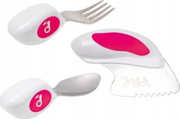 Doddl Doddl pink (šakutė+šaukštas+peilis) nuo 12 mėn.