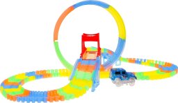 1DEA.me Fluorescencyjny Tor Wyścigowy dla dzieci 3+ Elastyczne części 157 el. + Autko z LED + Pętla 360