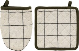 Atmosphera Rękawica kuchenna i łapka w kratę HELU, 100% bawełny
