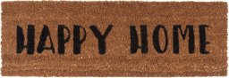 Present Time Wycieraczka pod drzwi z włókna kokosowego HAPPY HOME, 75 x 26 x 2 cm