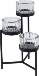 Home Styling Collection Świecznik na 3 tealighty, metal i szkło, 10 x 10 x 16 cm