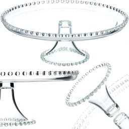 Kadax KADAX Patera Na Ciasto 32cm Szklana Torty Owoce Dekoracyjna Taca Na Nóżce