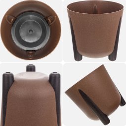 Kadax KADAX Doniczka Donica Na Kwiaty Eco Osłonka Nóżki + Wkład 18cm Brązowa