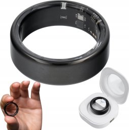 Smart Ring OEM R11M- ze stali ze stacją ładującą rozmiar 9 (18,9mm) czarny