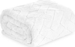 Eurofirany Koc 150 x 200 Pluszowy Jodełka Caro Biały