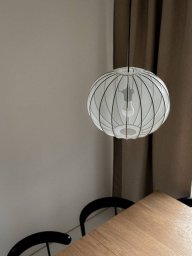 Lampa wisząca Candellux MELLOW lampa wisząca czarny 1x40W E27 abażur mist 52 biały kula 31-41951