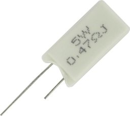 Rezystor 0.47 Ohm 5W 5% 0.47R ceramiczny emiterowy pionowy opornik mocy