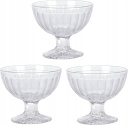 Excellent Houseware Pucharek do lodów deserów STRIPE, 3 sztuki x 200 ml