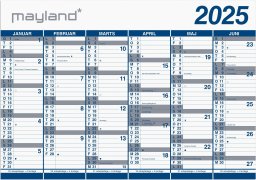 Mayland-Burde Kæmpekalender 2x6 mdr. PP-plast rør 2025