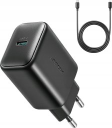 Ładowarka Joyroom Ładowarka Joyroom JR-TCF23 sieciowa USB-C 25W SFC / PPS / PD - czarna + kabel USB-C / USB-C 1m
