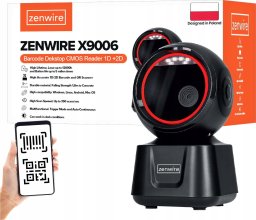 Czytnik kodów kreskowych Zenwire Czytnik Kodów Kreskowych Skaner QR 1D 2D USB Przewodowy Stacjonarny EAN GS1 Zenwire X9006
