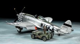 Tamiya Model plastikowy P-47D Thunderbolt Bubbletop + 1/4-Ton 4x4 Tamiya