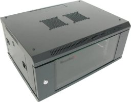 Szafa XtendLan XtendLan 19" nástěnný rozvaděč 4U 600x450, nosnost 60 kg, skleněné dveře, svařovaný, černý