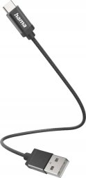 Adapter USB Hama HAMA KABEL ŁADUJĄCY/DATA, USB Type-C, 0,2M CZARNY