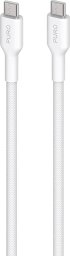 Kabel USB Puro USB-C - USB-C 1.2 m Biały (PUCUSBCUSBCFABK4WHI)