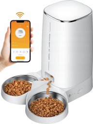 Rojeco Inteligentny dozownik karmy Rojeco 4L Automatic Pet Feeder WiFi Version with Double Bowl