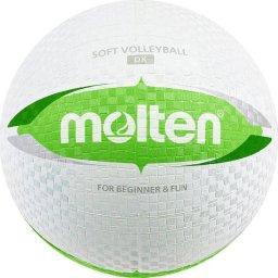 Molten Piłka siatkowa Molten gumowa biało-zielona S2V1550-WG Uniwersalny