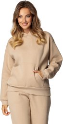 Dkaren Bluza DK-K-B6 CAPPUCCINO BAWEŁNA GRUBA (kolor CAPPUCCINO, rozmiar S)