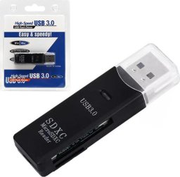Czytnik . CZYTNIK KART PAMIĘCI 2W1 USB A 3.0 HB20 CZARNY
