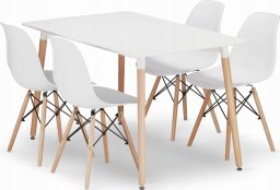 Leobert Zestaw stół prostokątny ADRIA 120x80 biały + 4 krzesła OSAKA białe