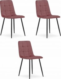Leobert Krzesło KARA - różowy aksamit / nogi czarne x 3