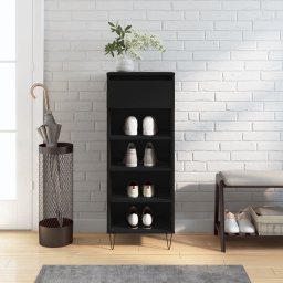 vidaXL Szafka na buty, czarna, 40x36x105 cm, materiał drewnopochodny