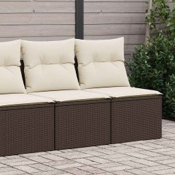 vidaXL 4-cz sofa ogrodowa z poduszkami, brązowy rattan PE i akacja