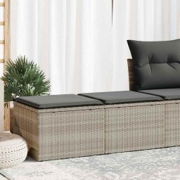 vidaXL 2-cz sofa ogrodowa z poduszkami, jasnoszary, rattan PE i akacja