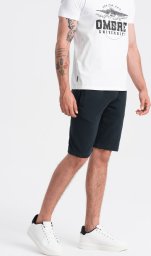 Ombre Męskie bawełniane szorty dresowe BASIC czarne V9 OM-SRBS-0149 M