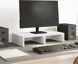  vidaXL Podstawka pod monitor, biała, 50x27x10 cm