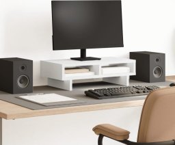vidaXL Podstawka pod monitor, biała, 50x27x15 cm