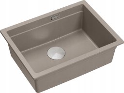 Zlewozmywak Quadron UNIQUE LOGAN 100 GraniteQ zlewozmywak soft taupe 56x45x21,5 cm 1-komorowy podwieszany z syfonem manualnym złoty