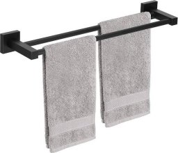 Springos Wieszak łazienkowy na ręczniki ścienny aluminiowy czarny UNIWERSALNY