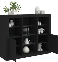 vidaXL Szafki z oświetleniem LED, 3 szt., czarne