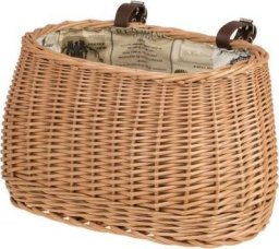 WickerPL akcesoria rowerowe KOSZ NA ROWER z paskami skórzanymi i OBSZYCIEM 35x17 H19 CM