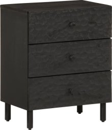 vidaXL vidaXL Szafka nocna, czarna, 50x33x60 cm, lite drewno mango