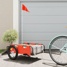  vidaXL vidaXL Przyczepka rowerowa, pomarańczowa, tkanina Oxford i żelazo