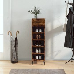 vidaXL vidaXL Szafka na buty, przydymiony dąb, 30x35x105 cm